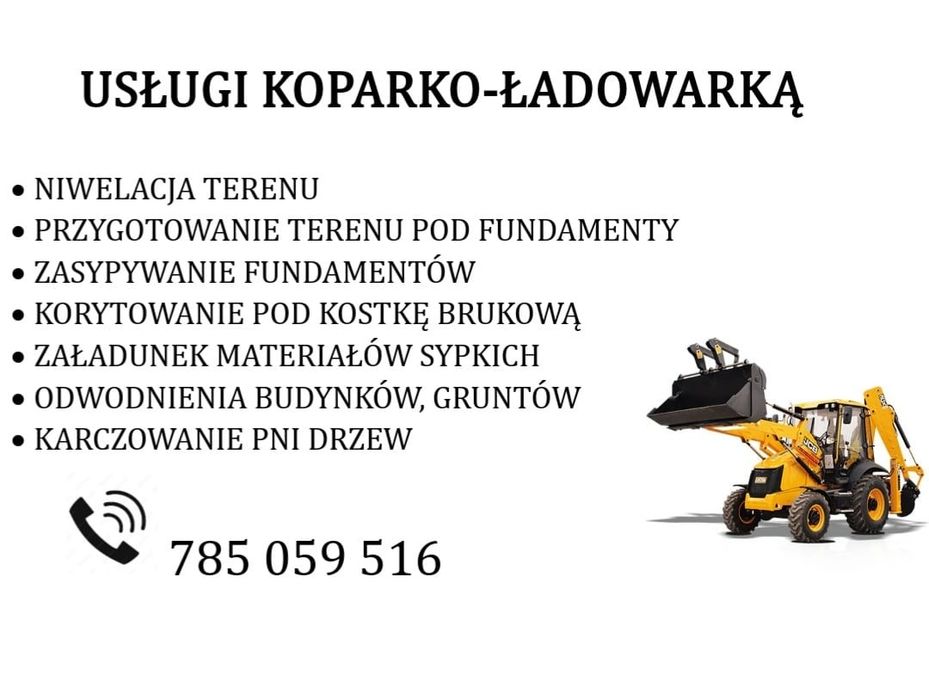 Usługi koparko-ładowarką