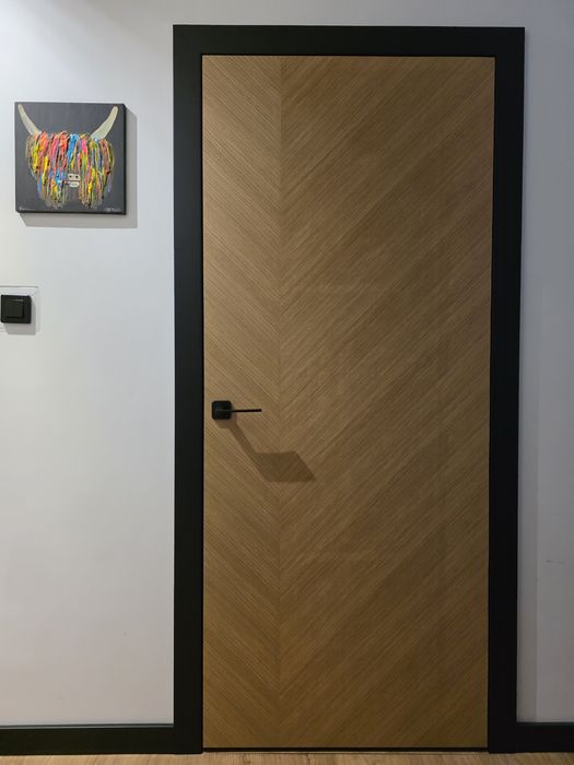 Dwie ościeżnice Polskone bezprzylgowe  Din Duo SILKWOOD Fornir czarny mat 451