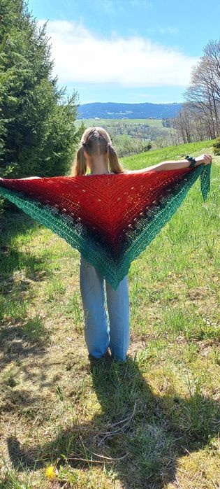 Chusta Merino ombre handmade