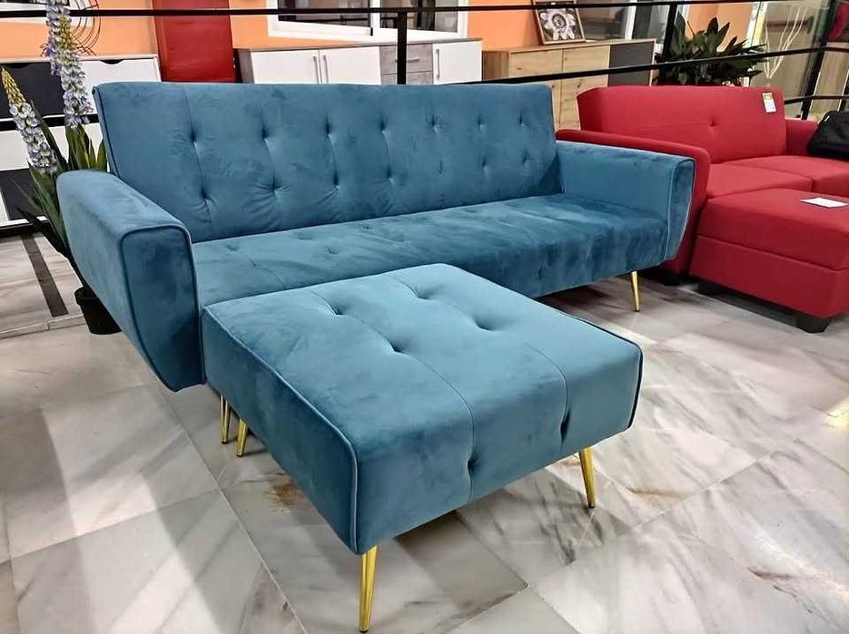 Sofá cama azul con porff nuevo LIQUIDACION - envio grátis