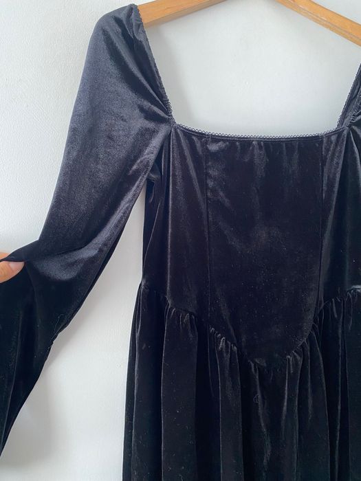 NOWA Sukienka Welur ASOS 42/XL Basque Waist Vampy Gotycka