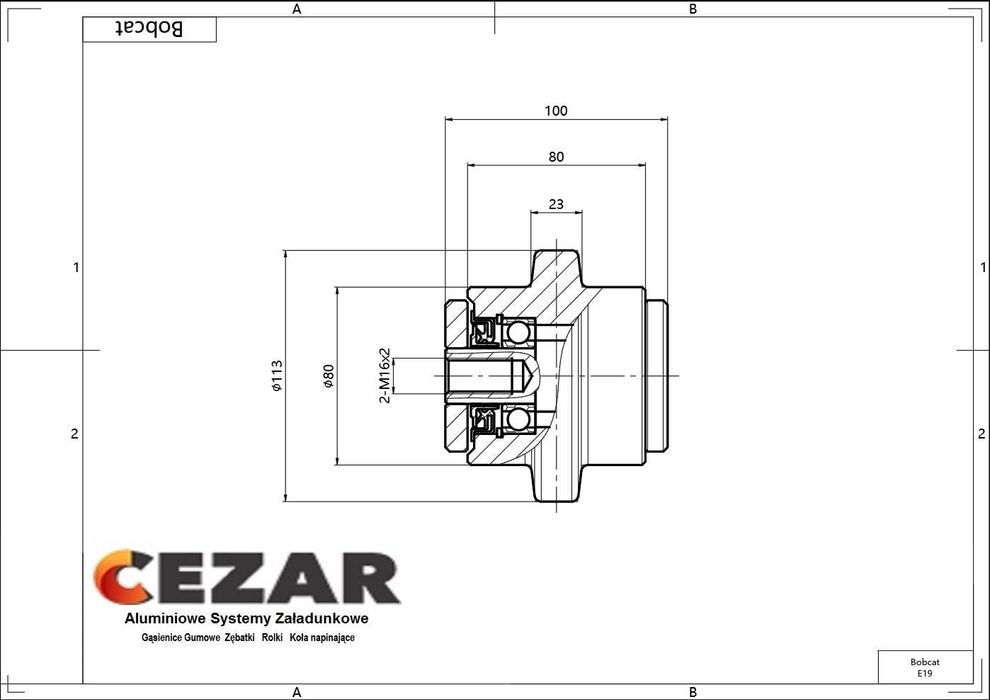 Rolka jezdna Bobcat 320, 321, 322, 323, 324, E16, E17, E19, E20