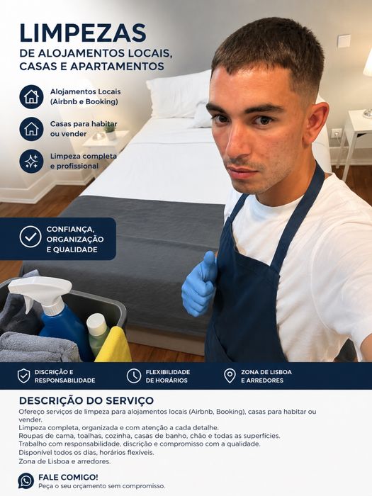 Limpezas de alojamentos locais , Casas e Apartamentos