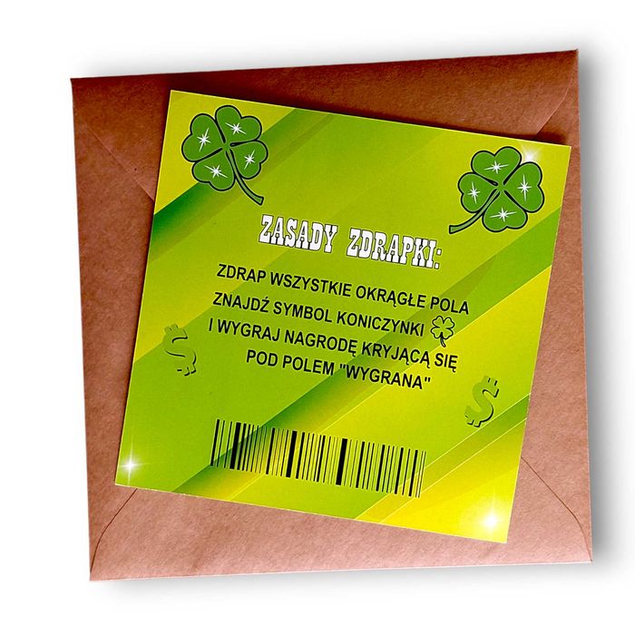 ZDRAPKI ZDRAPKA Koniczynka Kupon Loteria Dowolny Tekst 2 sztuki