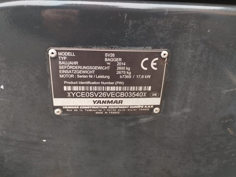 Minikoprka Yanmar sv26