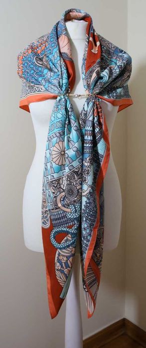 chusta jedwabna 130/130 styl Hermes