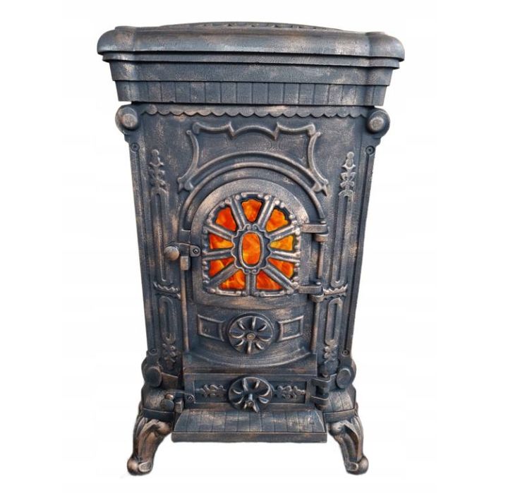 Чавунна піч-камін 9kw  обігрів  до 100м2 (дрова,буре вугілля)