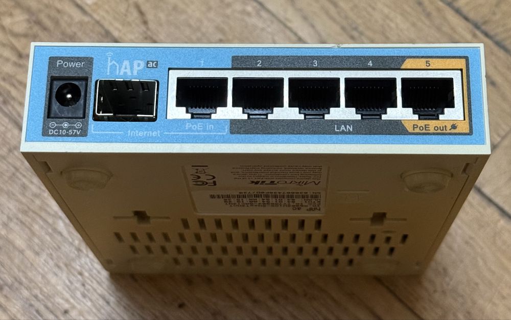 Бездротовий маршрутизатор (роутер) Wi-Fi Mikrotik hAP ас 2,4 / 5 ГГц