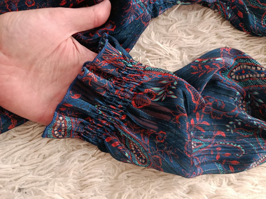 Sukienka boho Mango MNG mini paisley zwiewna rękawy
