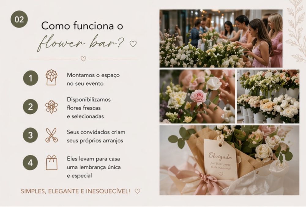 Flower Bar serviço de arranjo de flores