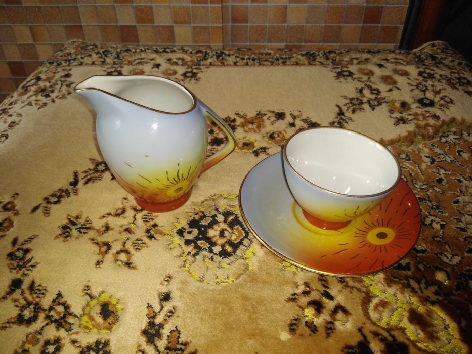 Чашка,блюдце,молочник ГДР 1955 года из кофейного сервиза