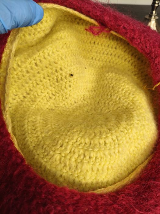 Vintage różowy beret z włochatej wełny ²²⁴