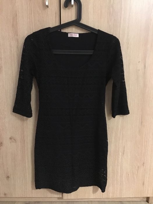 Sukienka koronkowa mini Orsay czarna rozm. S