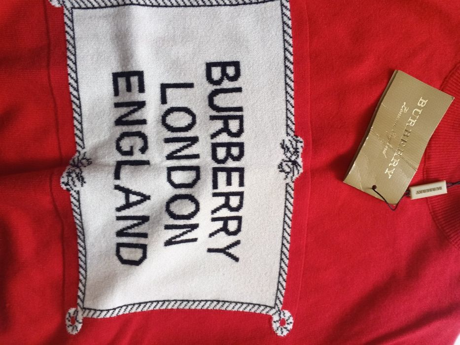 Swetry czerwony burberry unisex