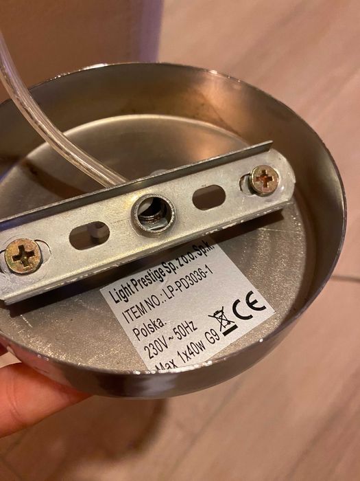 Lampa light prestige szklana szkło wisząca przezroczysta transparentna