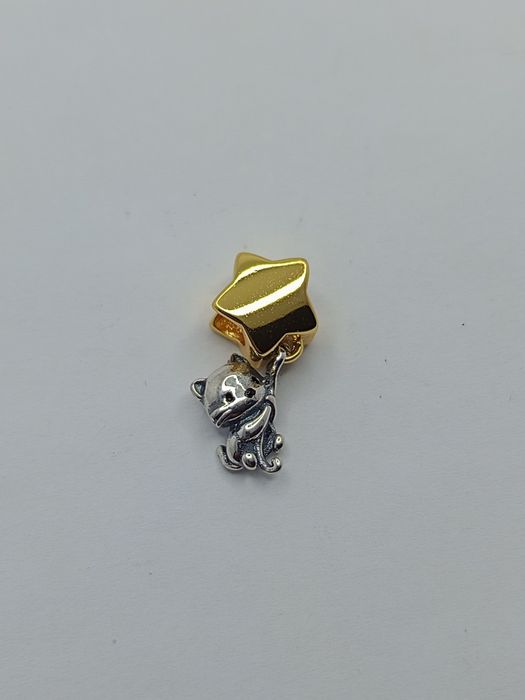 Nowy charms kotek z gwiazdką - srebro 925