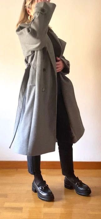 Casaco cinzento oversize