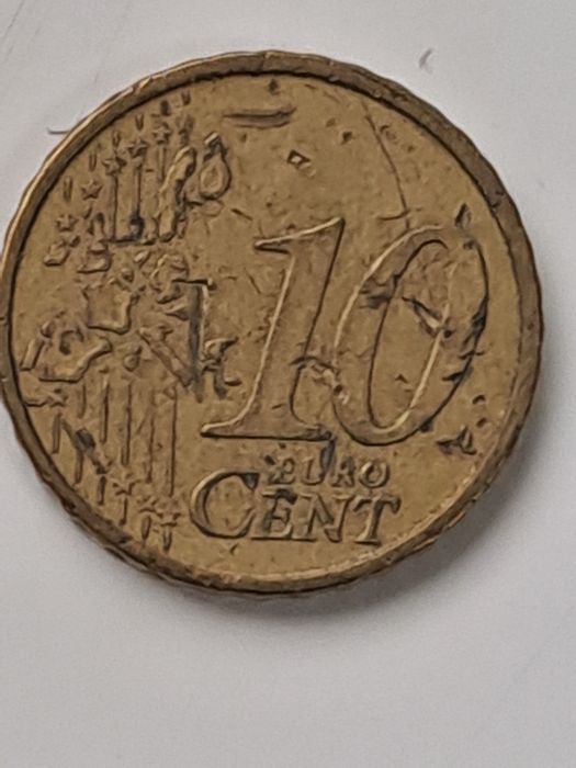 Монета 10 евро,цент брак чеканки