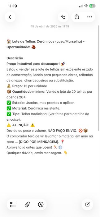 Lote de Telhas..