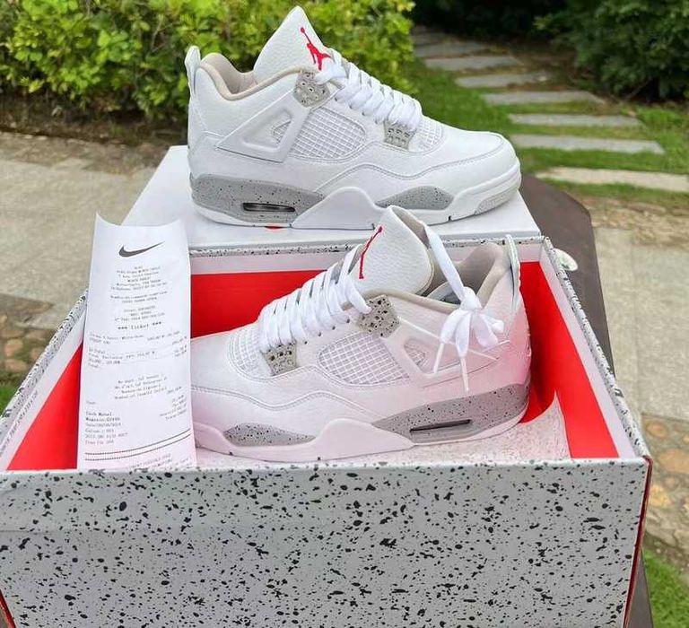 "Buty męskie Trampki" Jordan_4_Retro_White_Oreo R.45