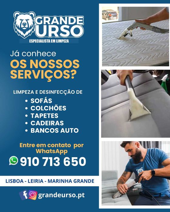 Limpeza de Sofás, Colchões e Tapetes em Leiria e Marinha Grande