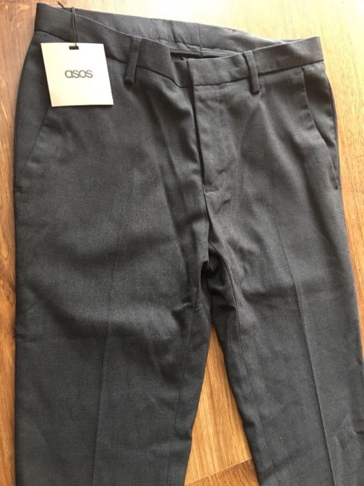 Eleganckie szare spodnie na kant Nowe Asos xs/s