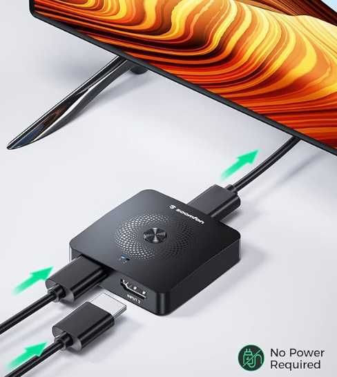 Comutador SOOMFON HDMI 4K, bidirecional 2.0