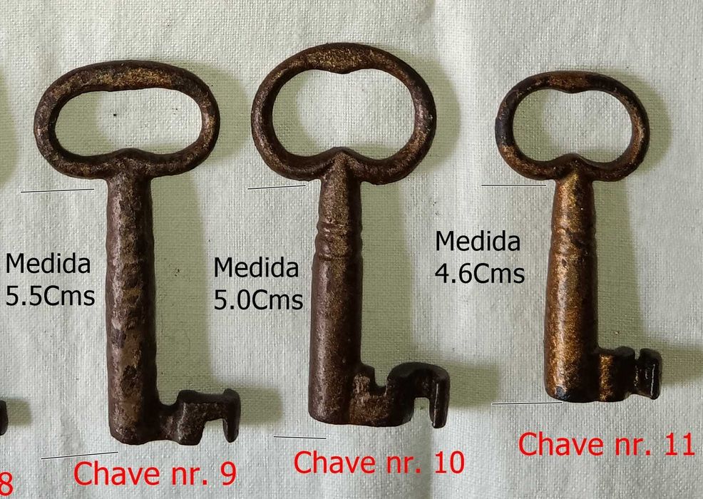 Chaves de portas antigas em ferro