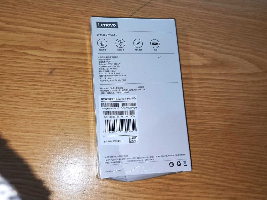 Auricular fone | Lenovo QT82 | Bluetooth 5.0 | NOVOS