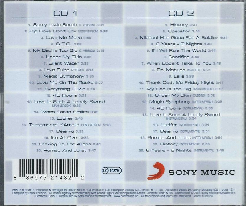 2 CD Blue System - The History Of Blue System (2009) (Autograf) Jewel