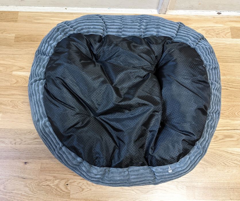 Legowisko dla Psa Cozy Cord L 81x63x18cm Plusz Ciemnoszare NOWE