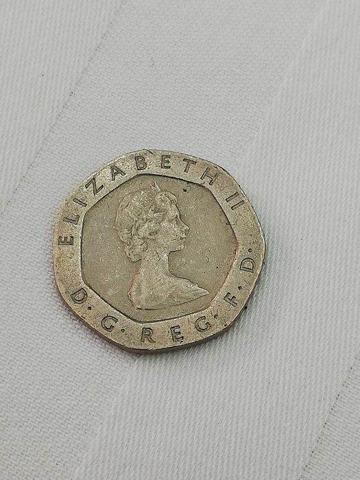 Moeda britânica Elizabeth II - D.G.REG.F.D. - 20 Pence de 1982