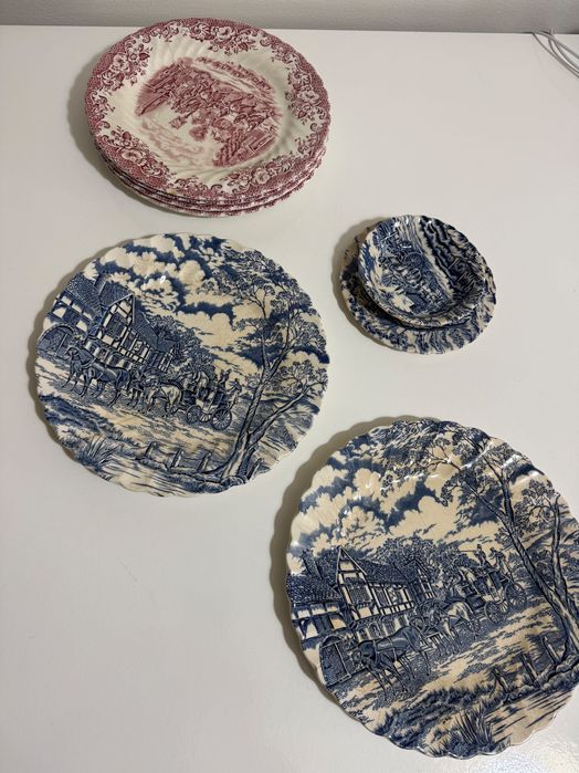 Serviço Inglês Myott Royal Mail e Coaching Scenes - Johnson Brothers