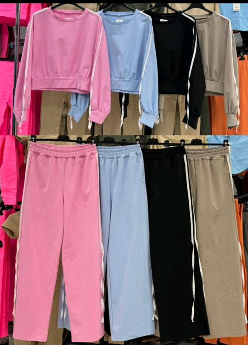 Komplet dresowy z lampasami bluza plus spodnie s,m,l