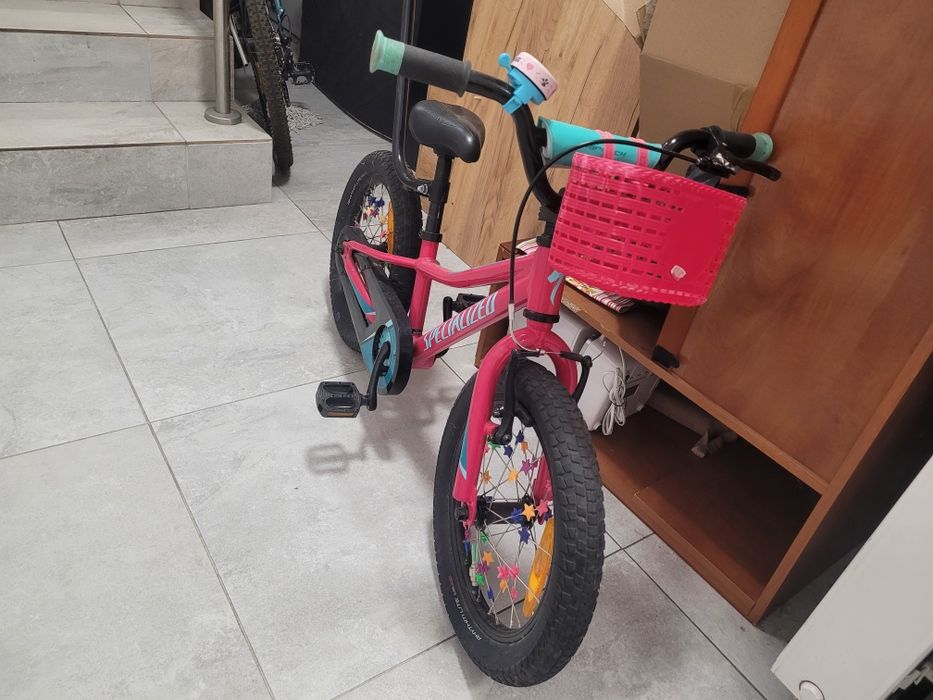 Rower specialized riprock różowy 16"  koszyk dzwonek uchwyt