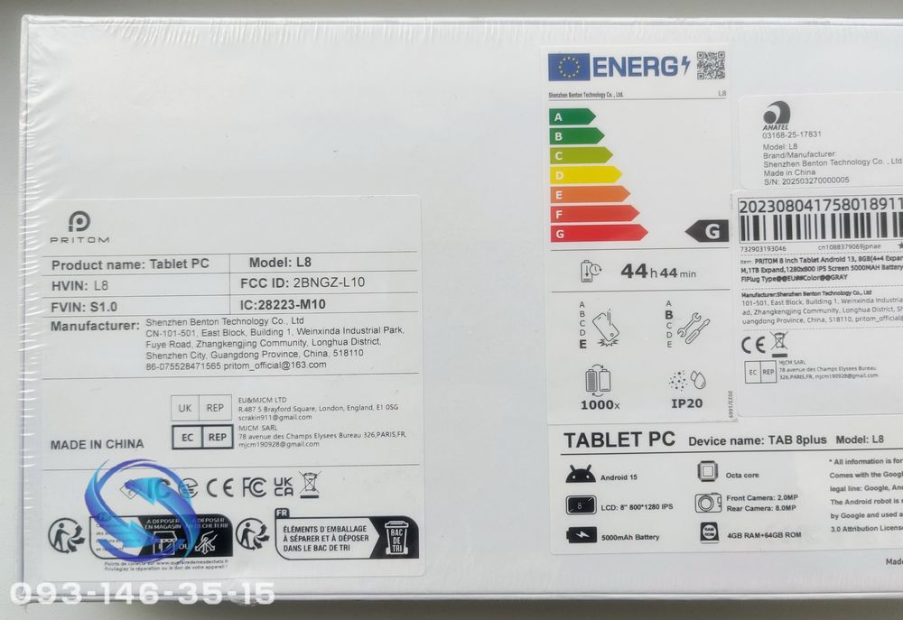 Якісний планшет Pritom Tab 8 Plus 4+12/64Гб новий Android 15 + зарядка