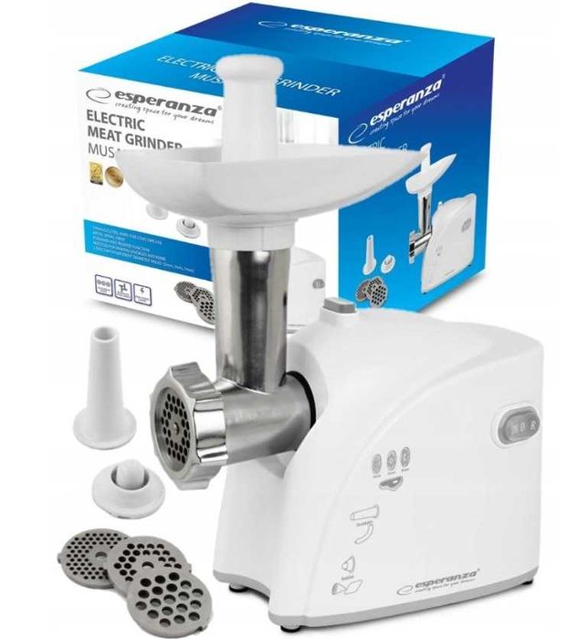 Maszynka do mielenia mięsa Esperanza Musaka 2200W biała 3sita