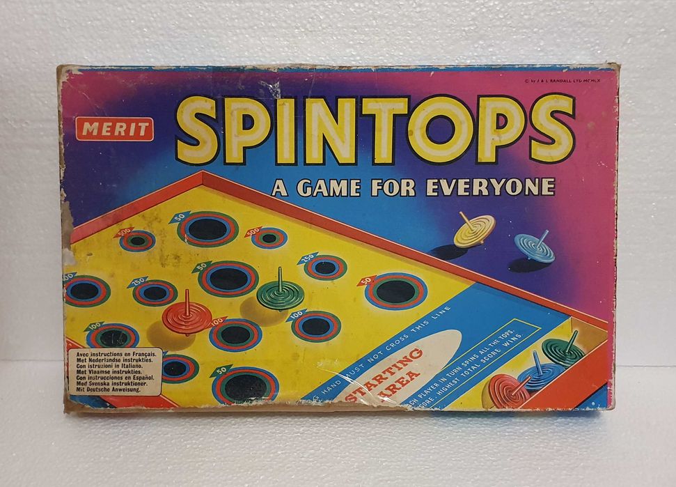 Jogo de tabuleiro SPINTOPS - Merit - Majora - Anos 60 - RARO