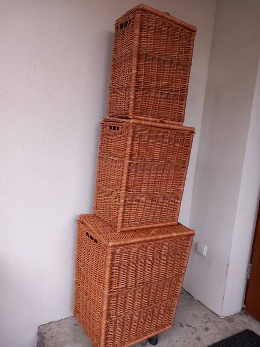 Zestaw 3 wiklinowych koszy