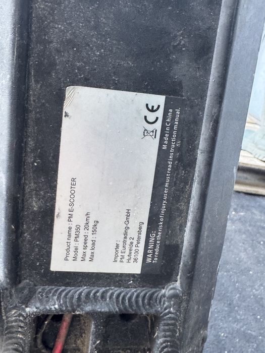 Електросамокат, на запчастини або на відновленнPM350  150кг, 20км./год