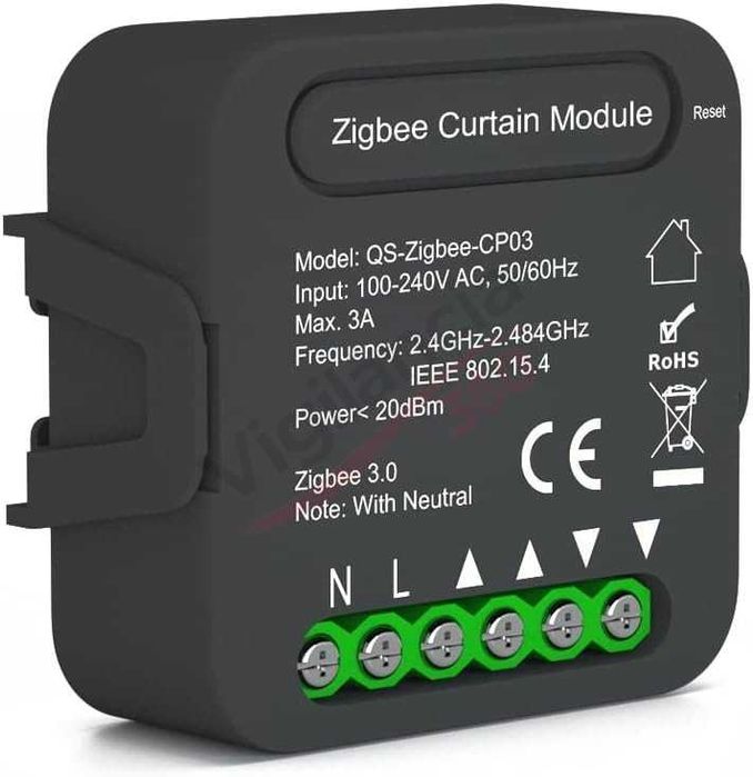 Interruptor Cortinas/Estores QS-Zigbee-CP03 | Sistema Tuya - NOVO