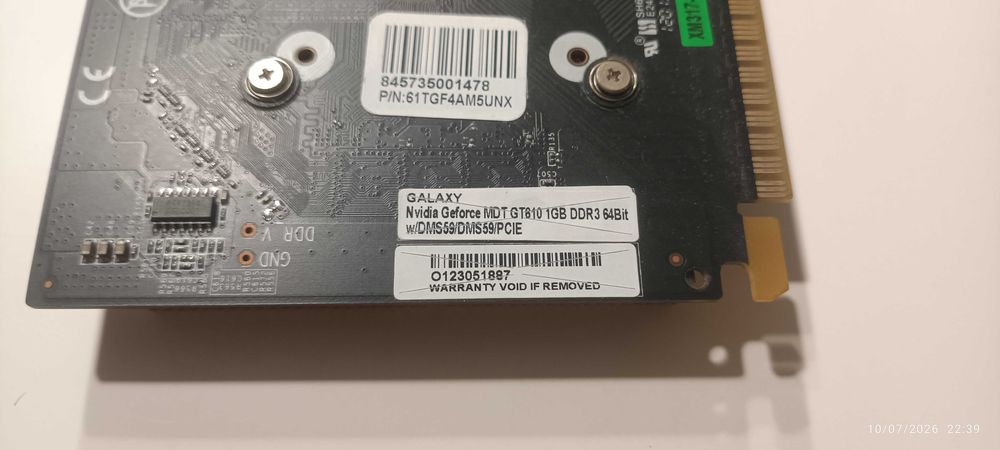 Placa Gráfica Galaxy GeForce GT 610 MDT 1GB (Suporta até 4 Monitores) + Adaptador DMS59