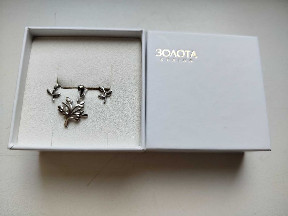 Набір срібних прикрас 925 | срібні підвіска і сережки | кулончик |