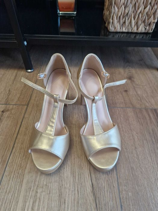 Złote buty na platformie 37 NOWE