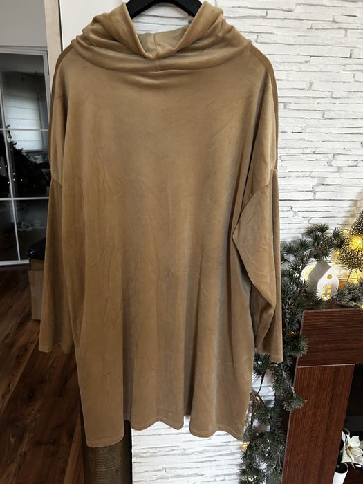 Długa Bluza damska oversize święta sukienka welurowa damska L XL 2XL