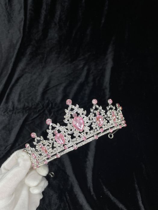 Корона на голову діадема диадема розовая фиолетовая лаванда  рожева