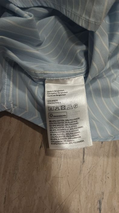 Koszula w paski biało błękitne niebieskie h&m