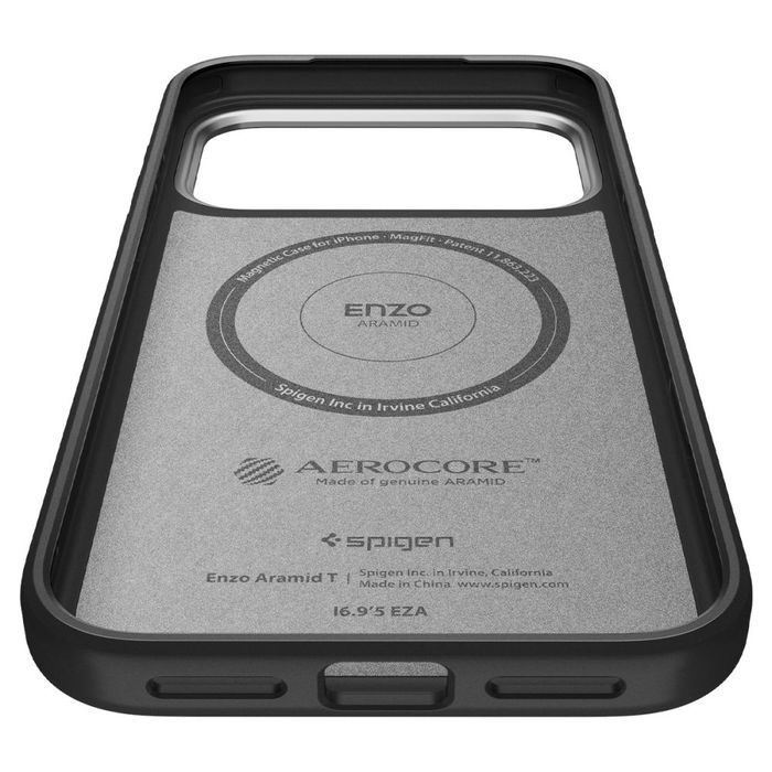 Spigen Enzo Aramid 'T' Mag Magsafe Iphone 17 Pro Max / 18 Pro Max Black/Silver