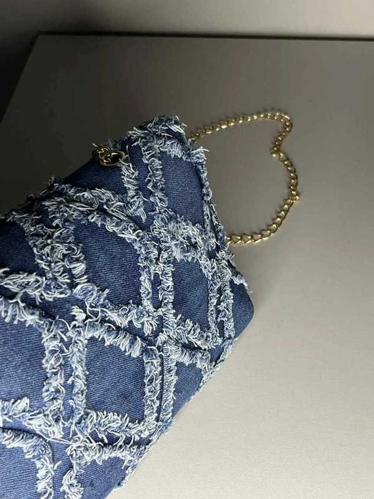 Torebka niebieska na łańcuszku elegancka boho