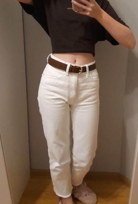 Białe jeansy straight